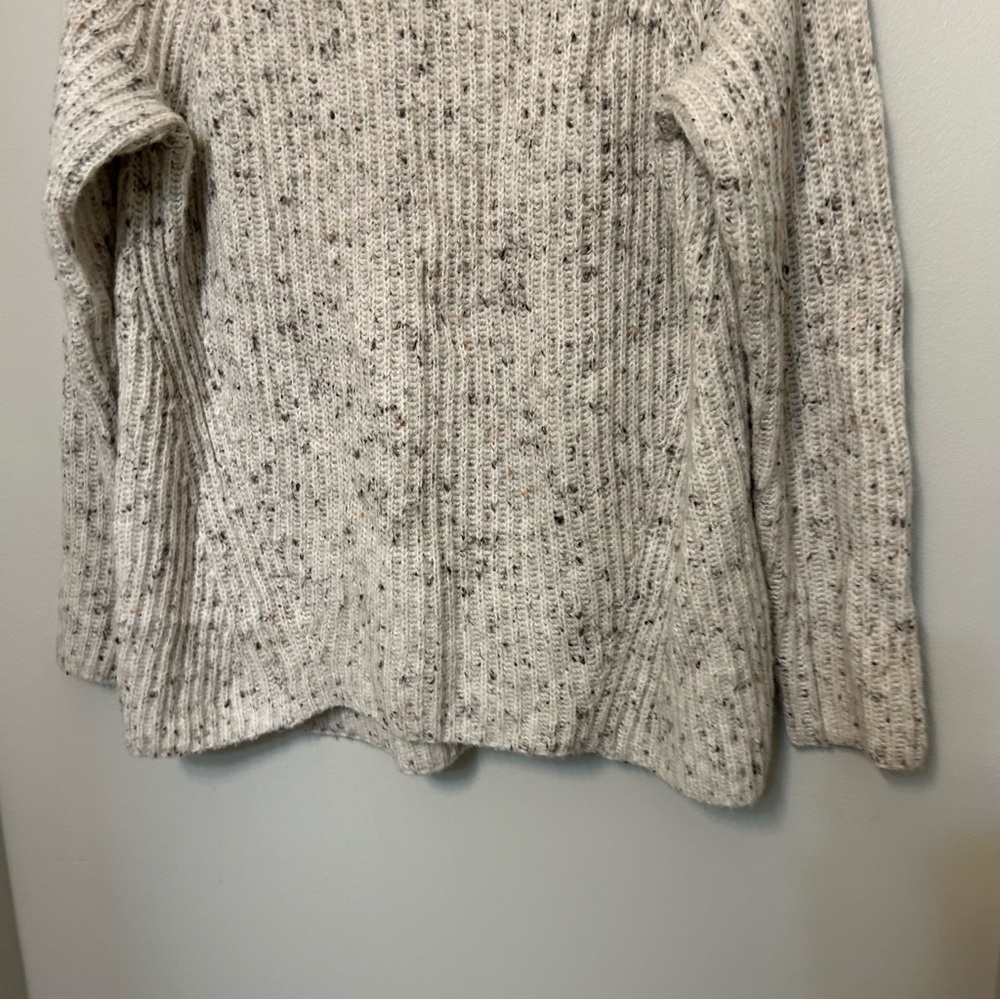 Madewell Northfield Mockneck Sweater S Neutral Boxy Rib Knit Wool Blend EUC - Picture 5 of 11